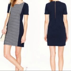 J. Crew Navy striped panel dress